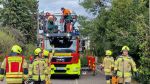 Baum droht auf Haus zu fallen