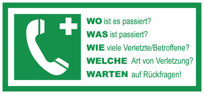 Die 5 W-Fragen beim Notruf
